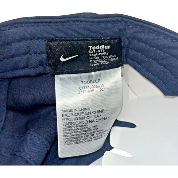 Nike Club Cap Kids Toddler Swoosh Adjustable Hat Obsidian White 2-4T New - Picture 6 of 11